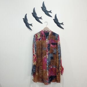 Noreen Phillips International Long Sleeve Chiffon Tunic Blouse - Size 10